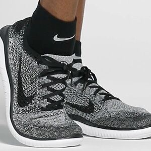 Nike Free RN Flyknit 2018 Black/White/Ombre Mens 7 UK 6 EUR 40